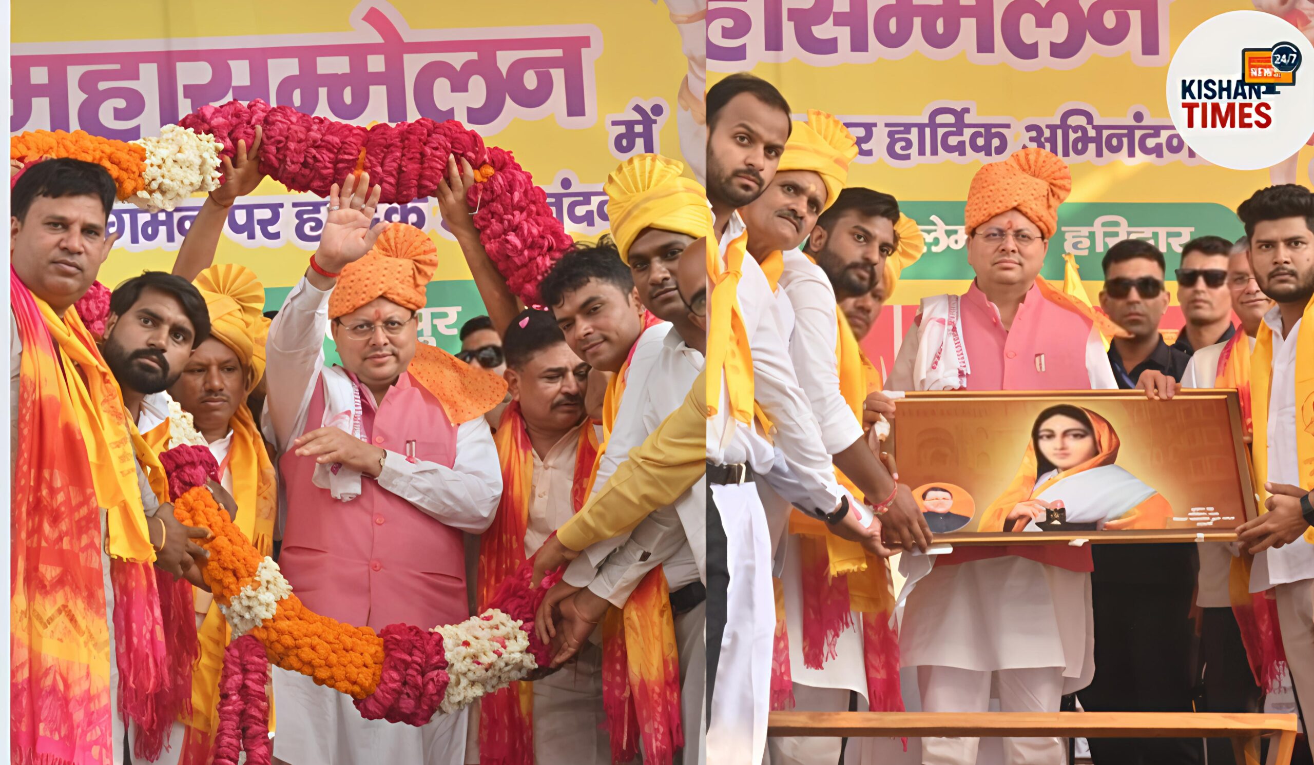 हरिद्वार में लोकमाता अहिल्याबाई होल्कर जयंती समारोह में भाषण देते उत्तराखंड के मुख्यमंत्री पुष्कर सिंह धामी