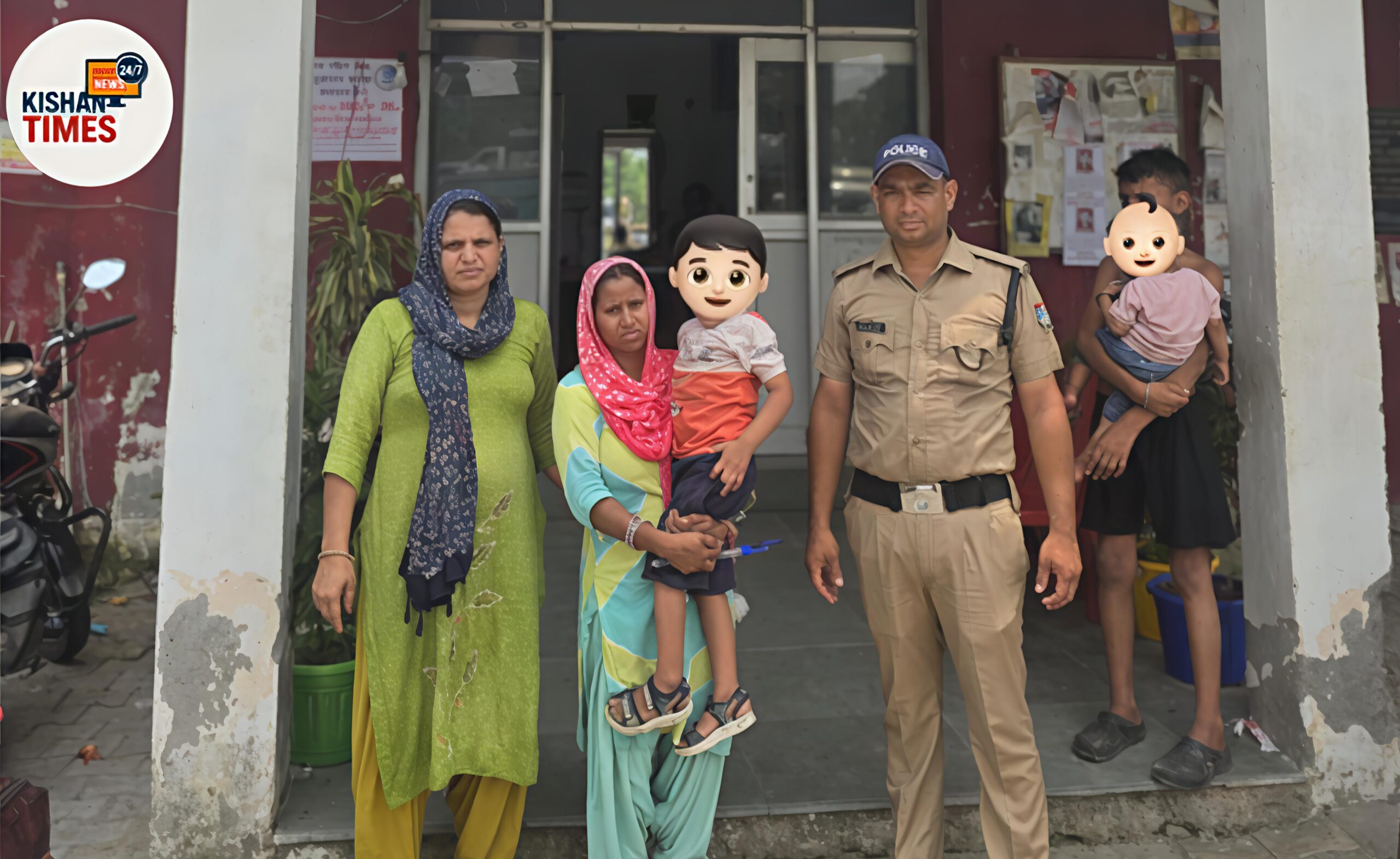 हरकी पैड़ी पुलिस द्वारा लापता बच्ची को परिजनों को सौंपते समय की तस्वीर