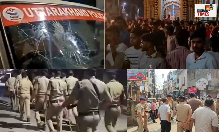 काशीपुर में “आई लव मोहम्मद” जुलूस के दौरान पुलिस पर हमला और सरकारी वाहन में तोड़फोड़ की तस्वीर