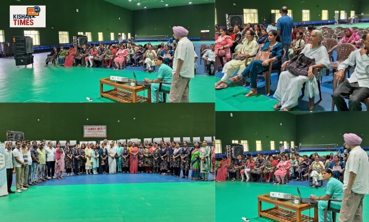 हरिद्वार पुलिस लाइन रोशनाबाद में आयोजित कैंसर जागरूकता कैंप में विशेषज्ञ डॉक्टरों द्वारा पुलिस कर्मियों और परिजनों को कैंसर के लक्षण और बचाव की जानकारी देते हुए।