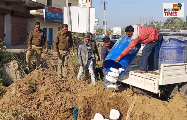 मंगलौर पुलिस द्वारा 700 किलो संदिग्ध पनीर बरामद कर खाद्य सुरक्षा विभाग की देखरेख में नष्ट किया गया