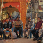 नंदा देवी मंदिर प्रांगण में आयोजित बैठक का दृश्य