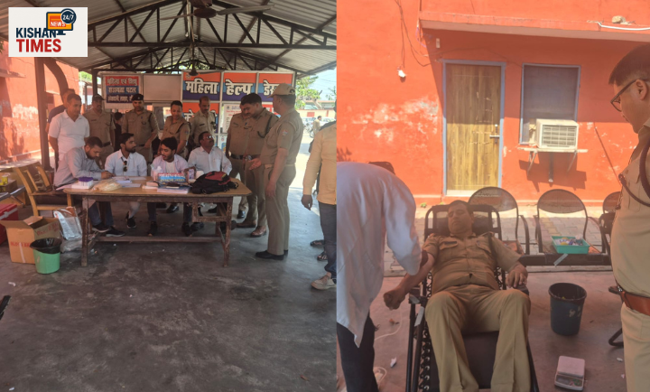 लक्सर कोतवाली में रक्तदान शिविर आयोजित, पुलिसकर्मियों और पत्रकारों ने किया रक्तदान