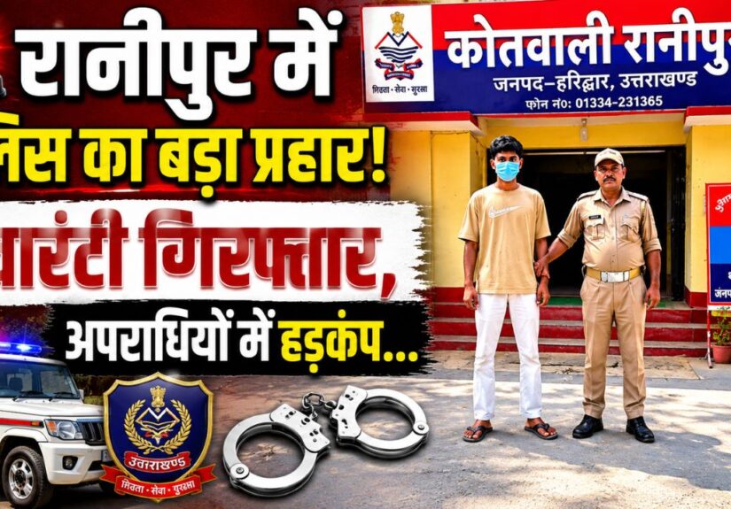 ऑपरेशन प्रहार के तहत वारंटी को गिरफ्तार करती रानीपुर पुलिस टीम